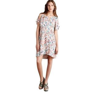 Maeve Anthropologie Watercolor Flutter Sleeve Mini Dress Womens Large